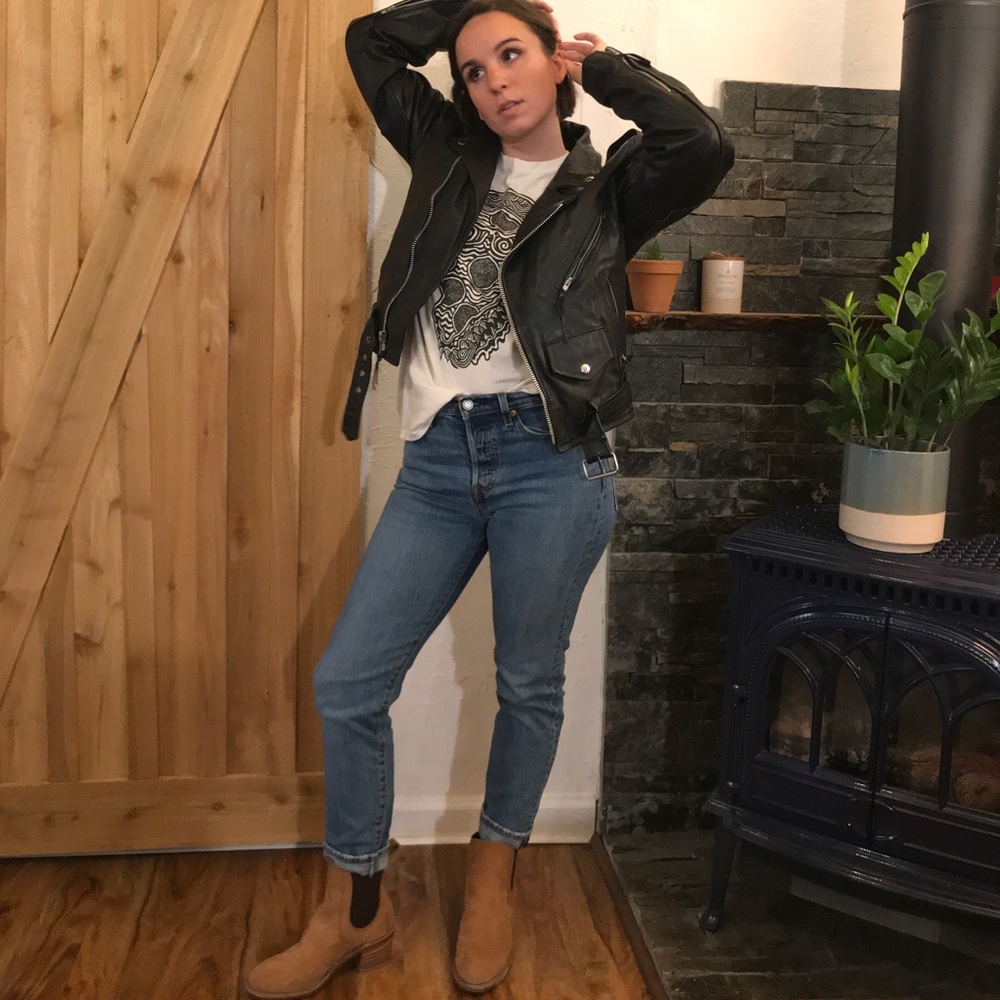 Vintage FIRST Leather Moro Jacket- sz small, 36